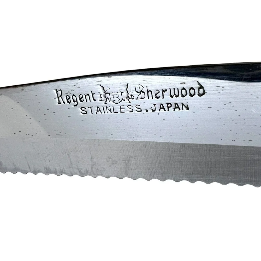VTG Regent Sheffield Japan Serrated Meat Bread Knife Wood Stainless Steel 13 in